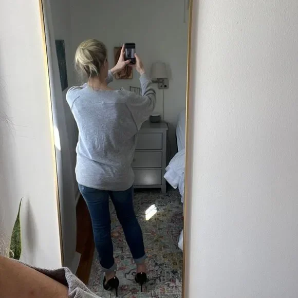 Free People Get Together Gray Long Sleeve Shirt Size Medium - Picture 4 of 7